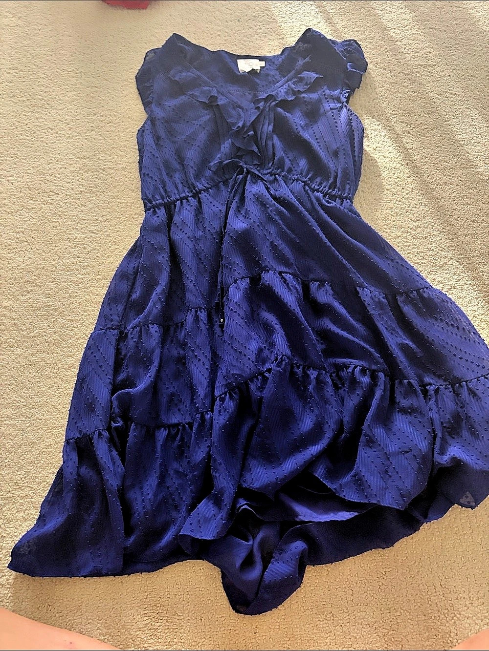 HD in Paris Blue Tiered Maxi Dress Size 6 Like New